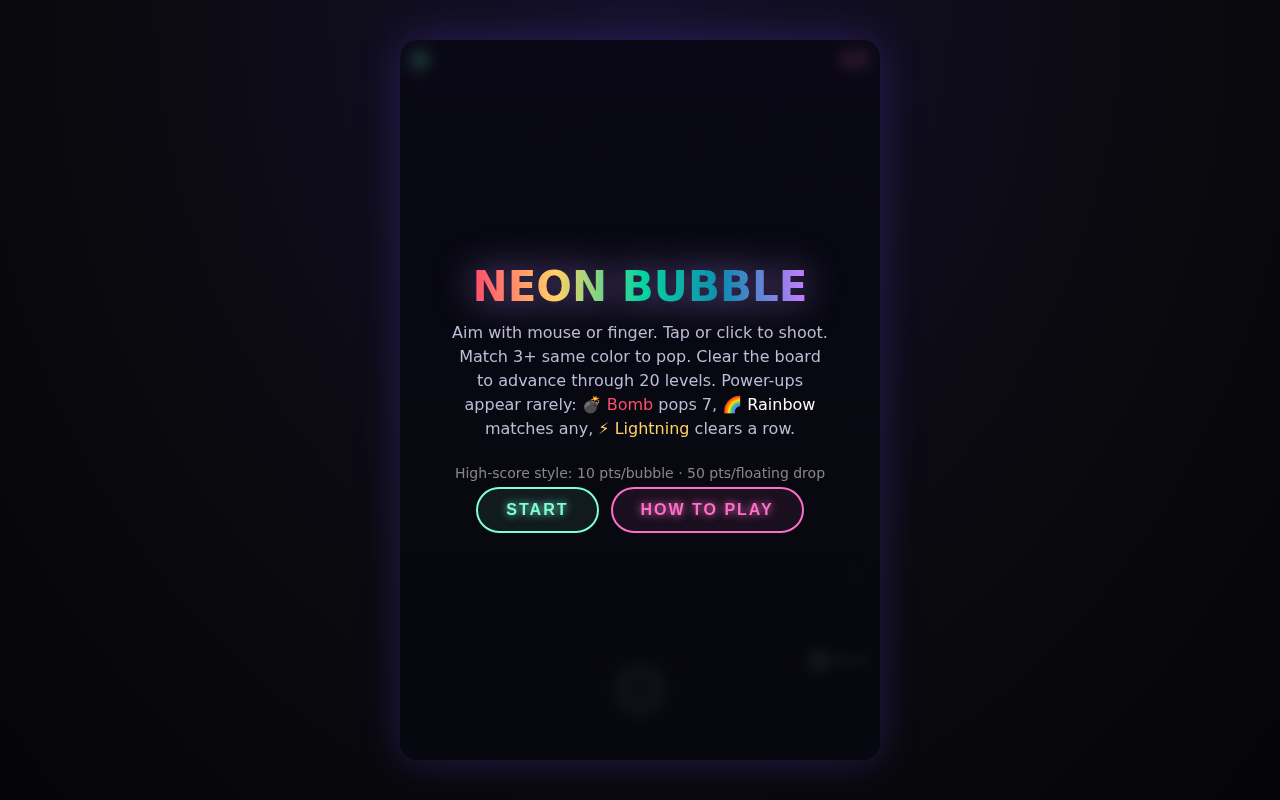Neon Bubble Shooter