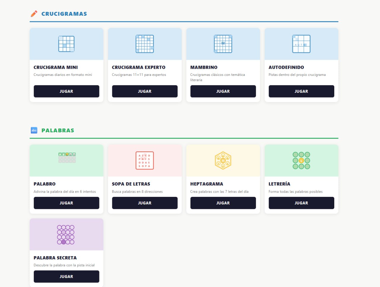 Pasatiempos screenshot