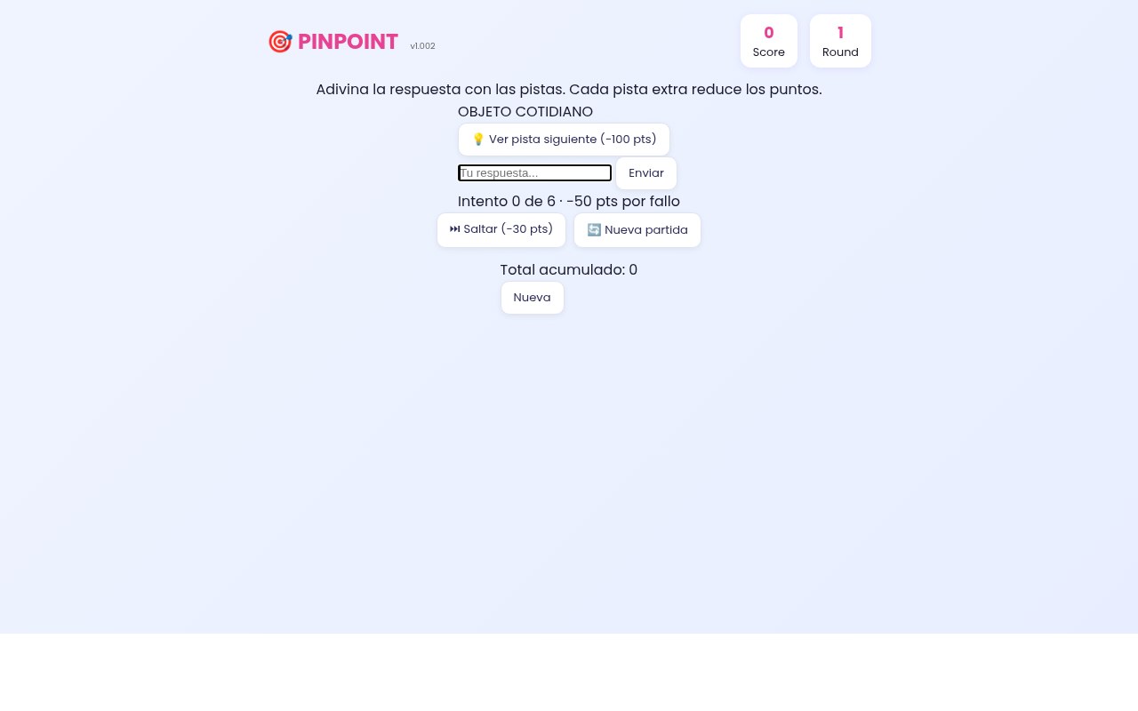 Pinpoint — Word Guessing