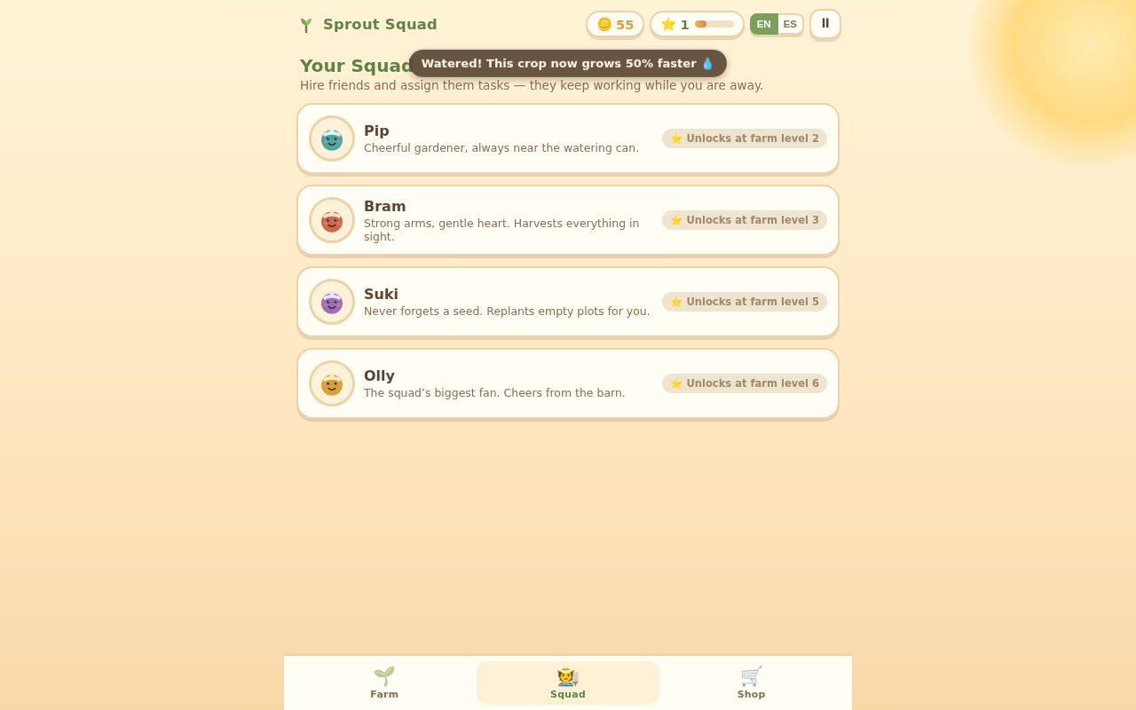 Sprout Squad Screenshot 2 · L33t Pro Games