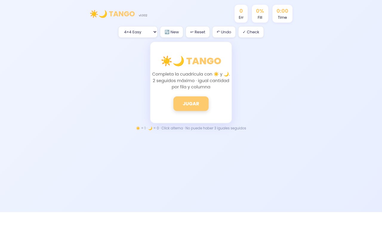 Tango — Binary Puzzle